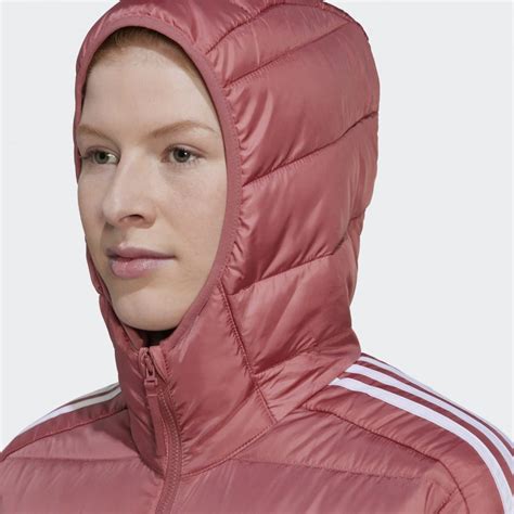 adidas parka damen rot|adidas Women's Essentials Light Down Hooded Parka.